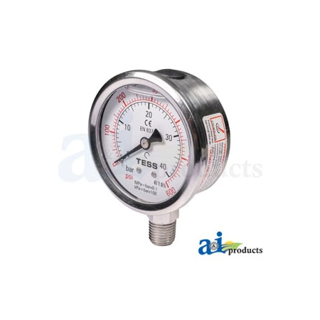 A & I Products Gauge, 600 Lb.; Glycerin Filled 4" x3" x2" A-GG600